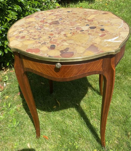 French Occasional Table with Marble Top