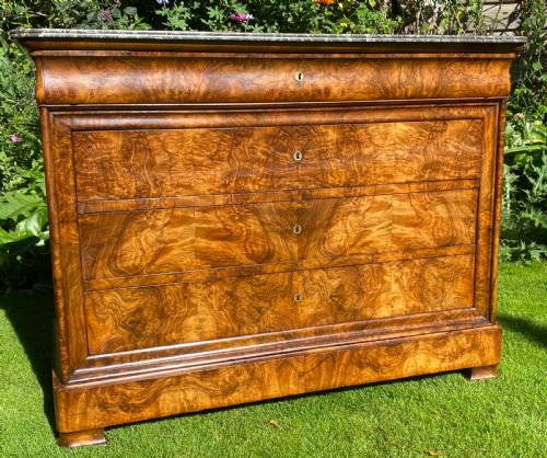 French Figured Walnut Commode