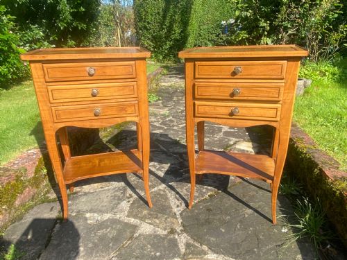 Attractive Pair of Cherrywood Bedside Tables