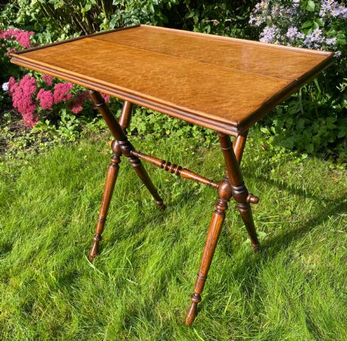Folding Occasional Table in Birdseye Maple