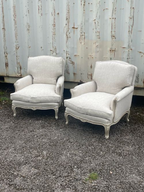 Pair of French Comfy Armchairs
