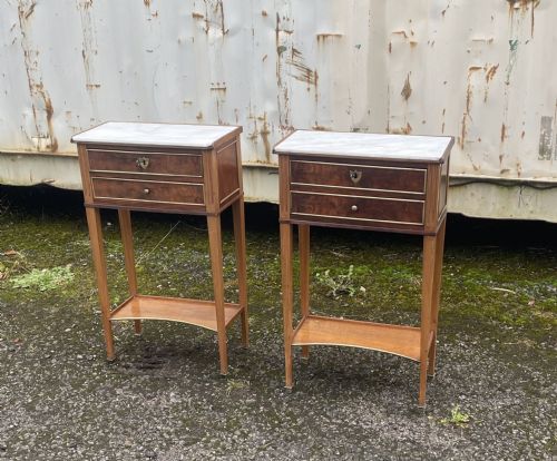 Pair of Walnut Bedside Tables