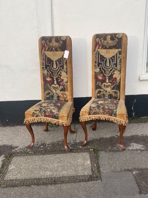 Pair of French Walnut Tapestry Chairs
