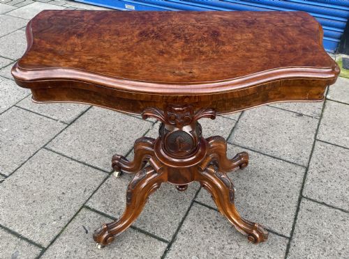 Burr Walnut Card Table