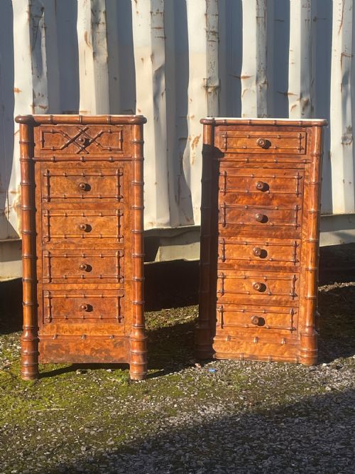 Pair of Bamboo Bedside Tables