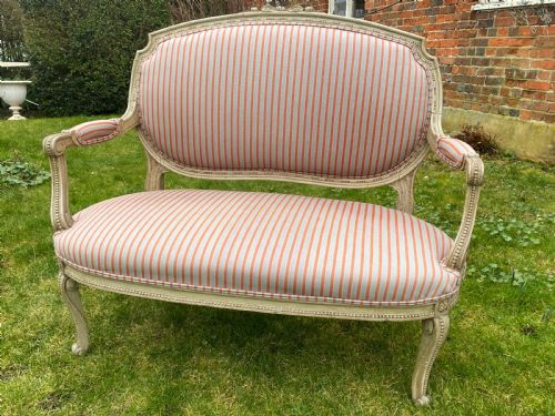 Small Sofa in Original Old Paint Finish Ian Mankin Stripe