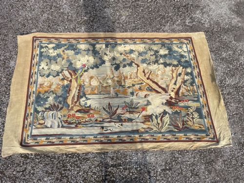 Antique Needlepoint Panel / Wall Hanging