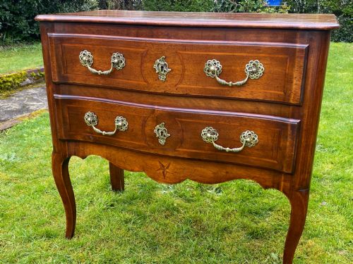 Small Walnut Serpentine Fronted Commode