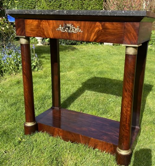 French Empire Console Table in Flame Mahogany