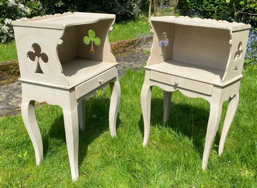 Pair of Painted Oak Bedside Tables
