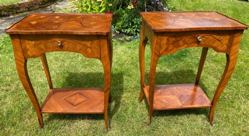 Pair of Marquetry Bedside Tables