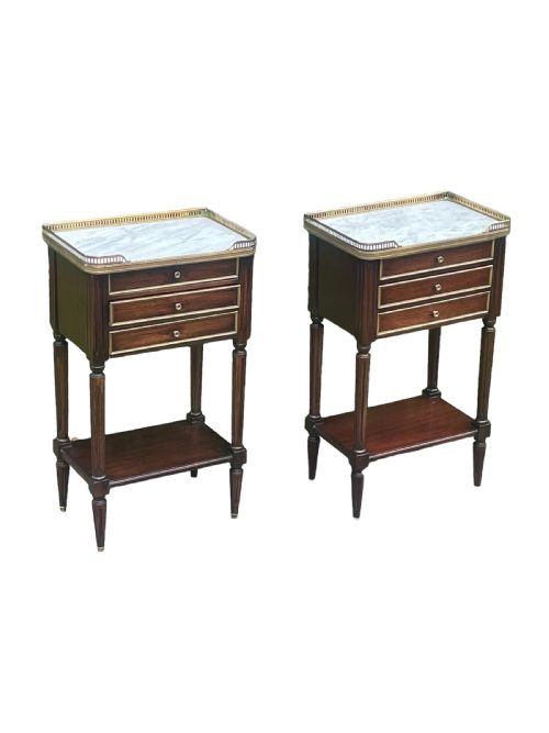Pair of French Mahogany Bedside Tables
