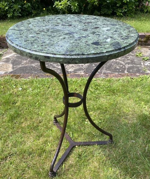 French Marble Topped Gueridon or Cafe Table