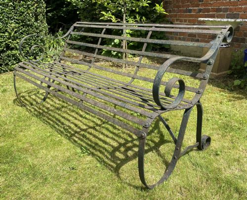 Early 19th Century Strap Work Garden Bench