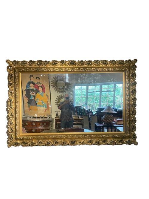 ITALIAN LARGE GILT ROCOCO MIRROR - ADDITIONAL PHOTO 1