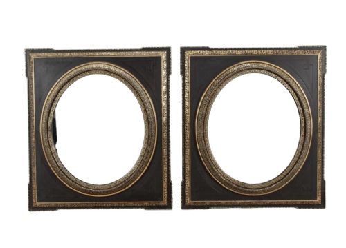 Pair of Napoleon III Ebonised Mirrors