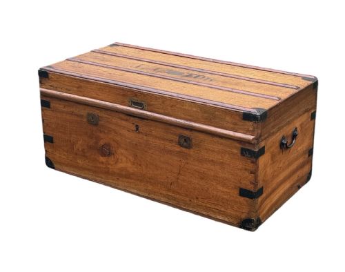 19th Camphor Wood  Travelling Trunk