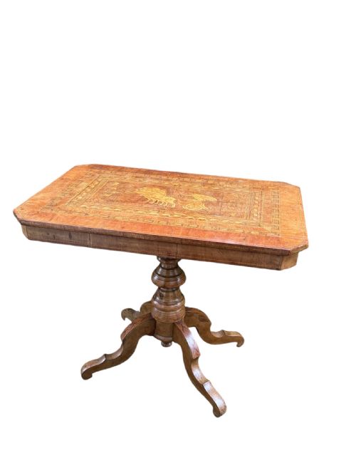 Italian 19th C Walnut Sorrento Table