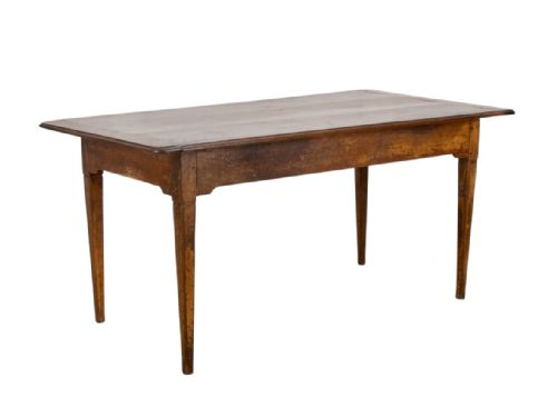 French 19th C Oak Top Farm Table