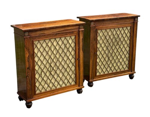 Rare Pair of William IV Rosewood Pier Cabinets