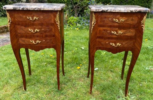 Pair of Marquetry Bedside Tables