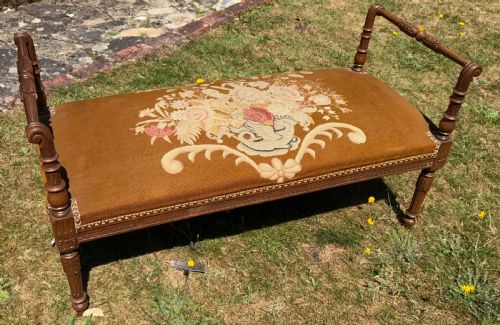 Large Needlepoint Stool or Window Seat