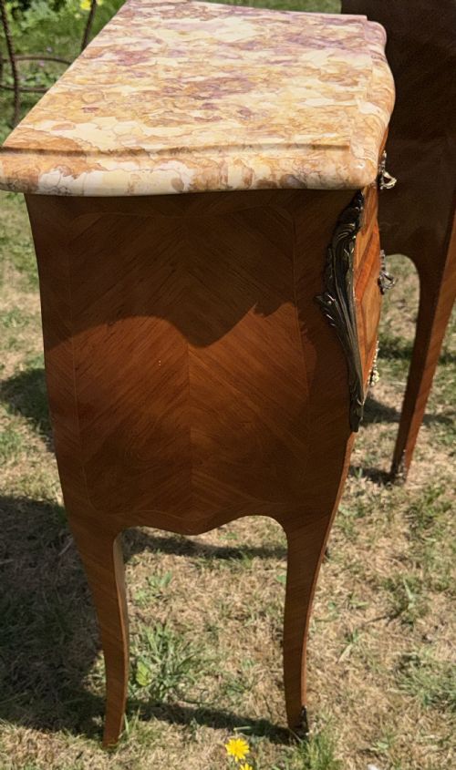 PAIR OF MARQUETRY BEDSIDE TABLES - ADDITIONAL PHOTO 6