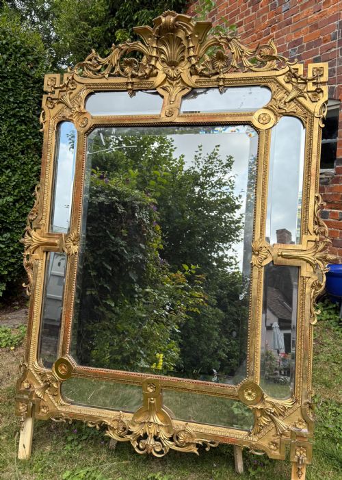 LARGE ANTIQUE GILT MIRROR - ADDITIONAL PHOTO 2
