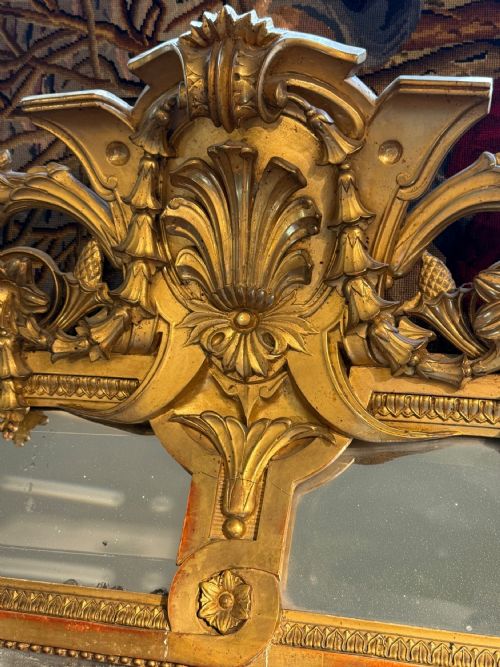 LARGE ANTIQUE GILT MIRROR - ADDITIONAL PHOTO 4