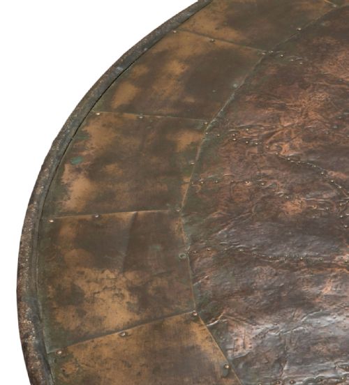 EARLY 20TH CENTURY FRENCH IRON BRASS COPPER TABLE - ADDITIONAL PHOTO 3