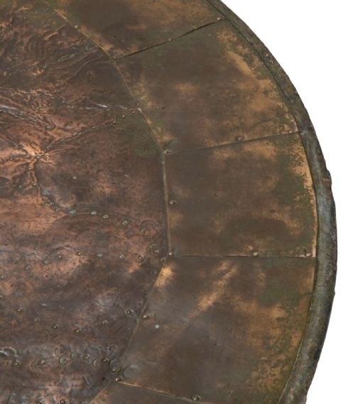 EARLY 20TH CENTURY FRENCH IRON BRASS COPPER TABLE - ADDITIONAL PHOTO 4