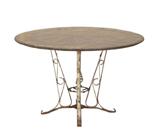 EARLY 20TH CENTURY FRENCH IRON BRASS COPPER TABLE - ADDITIONAL PHOTO 5