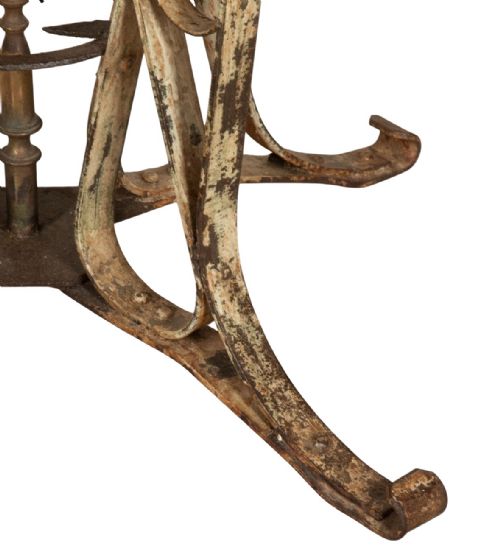 EARLY 20TH CENTURY FRENCH IRON BRASS COPPER TABLE - ADDITIONAL PHOTO 6