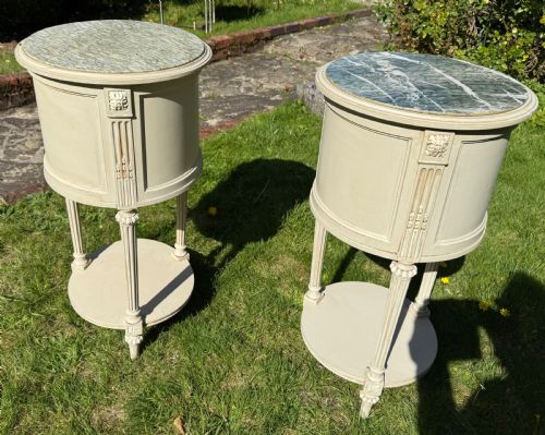 PAIR OF PAINTED BEDSIDE TABLES - ADDITIONAL PHOTO 2