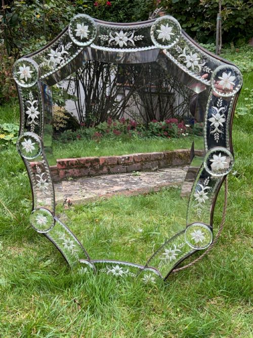 Very Pretty Venetian Cut Glass Mirror