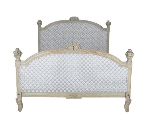 EARLY 19TH CENTURY FRENCH KINGSIZE CARVED PAINTED BED - ADDITIONAL PHOTO 1