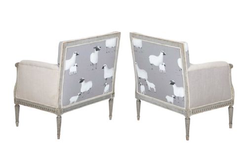 PAIR OF 20TH C FRENCH PAINTED LOUIS XVI STYLE ARMCHAIRS - ADDITIONAL PHOTO 5