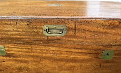 LARGE BRASS BOUND CAMPHOR WOOD TRUNK - ADDITIONAL PHOTO 3