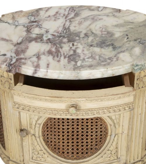19TH CENTURY FRENCH PAINTED BEDSIDE TABLE - ADDITIONAL PHOTO 4