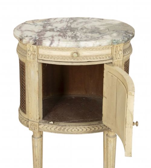 19TH CENTURY FRENCH PAINTED BEDSIDE TABLE - ADDITIONAL PHOTO 7