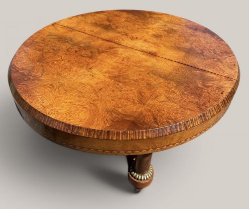 LARGE EXTENDING BURR WOOD TABLE - ADDITIONAL PHOTO 1