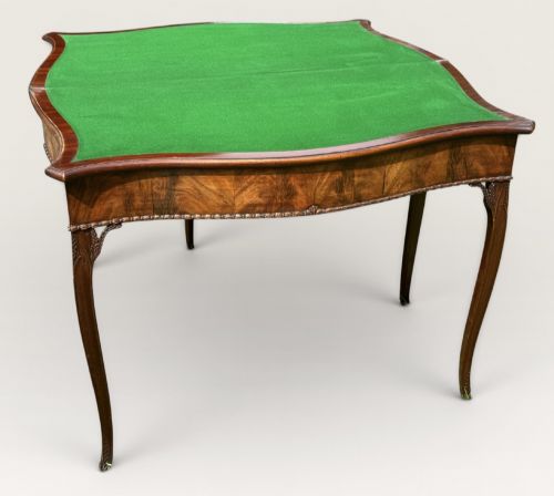 SERPENTINE FRONTED CARD TABLE - ADDITIONAL PHOTO 8