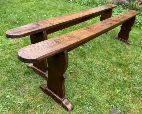 PAIR OF FRENCH OAK BENCHES - ADDITIONAL PHOTO 1