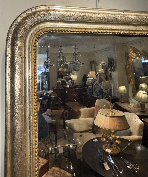 SILVER GILT LOUIS PHILIPPE MIRROR - ADDITIONAL PHOTO 1