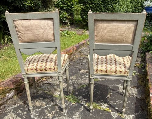 PAI OF PAINTED SIDE CHAIRS IN NEEDLEPOINT - ADDITIONAL PHOTO 3