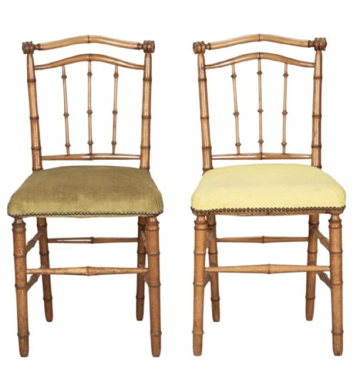 PAIR OF LATE 19TH C FRENCH BAMBOO SIDE CHAIRS - ADDITIONAL PHOTO 1