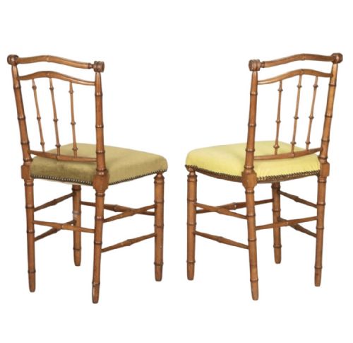 PAIR OF LATE 19TH C FRENCH BAMBOO SIDE CHAIRS - ADDITIONAL PHOTO 2
