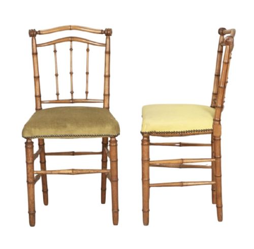PAIR OF LATE 19TH C FRENCH BAMBOO SIDE CHAIRS - ADDITIONAL PHOTO 3