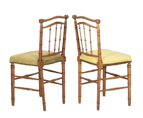 PAIR OF LATE 19TH C FRENCH BAMBOO SIDE CHAIRS - ADDITIONAL PHOTO 4