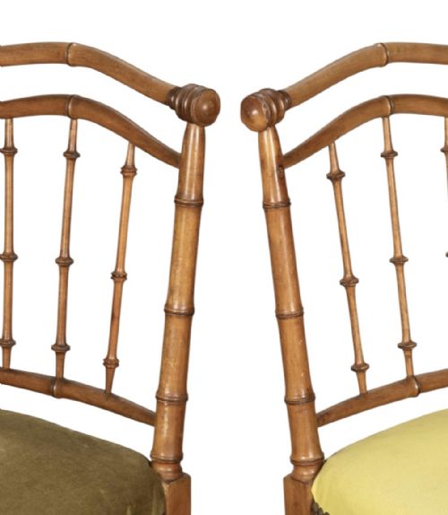 PAIR OF LATE 19TH C FRENCH BAMBOO SIDE CHAIRS - ADDITIONAL PHOTO 5